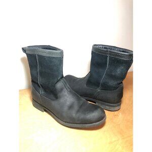UGG Australia Men’s Black Leather Winter Boots Size 10